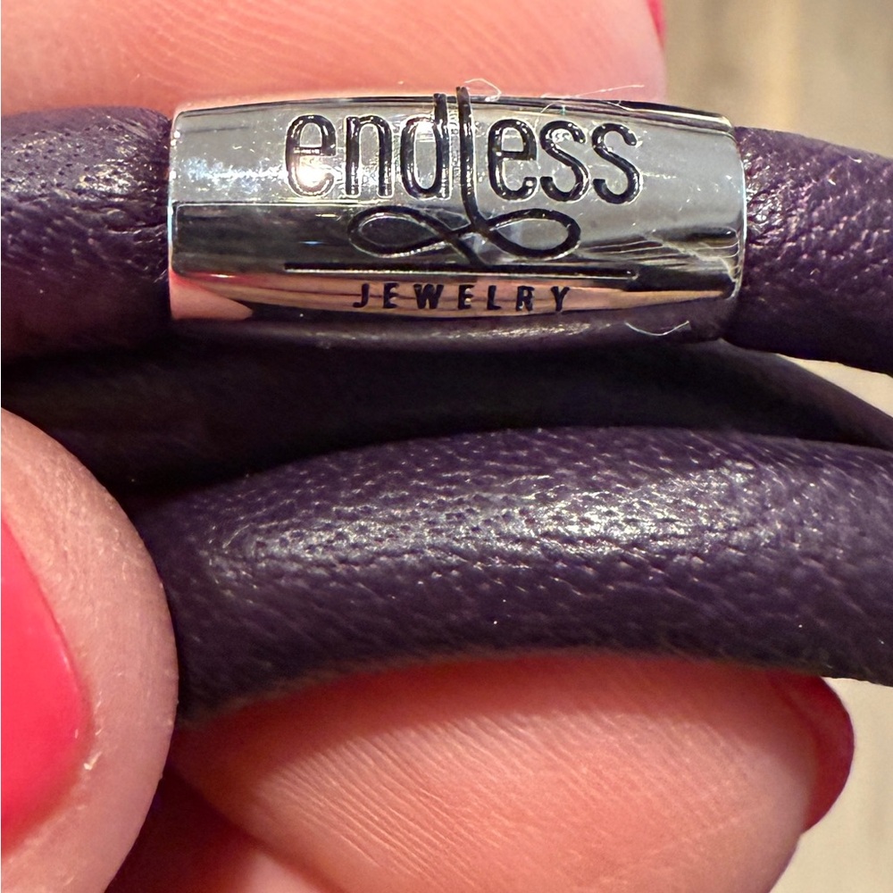 Purple and Silver Endless Charm Bracelet